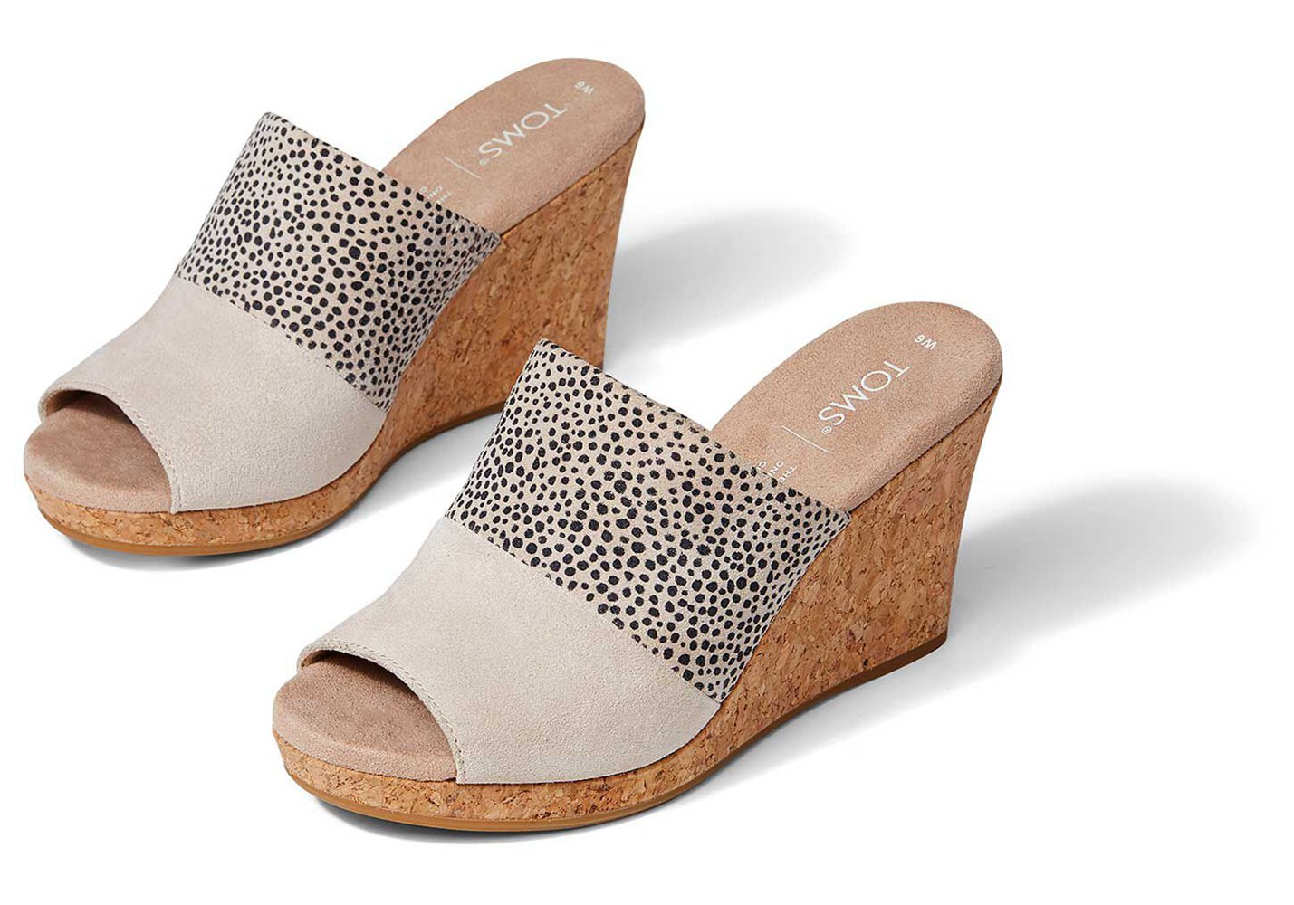 Toms Monica Mule Heel Wedge Beige - Womens - 91607-THIE